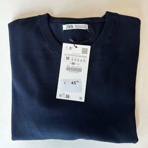 NWT Zara Medium Navy Tee
